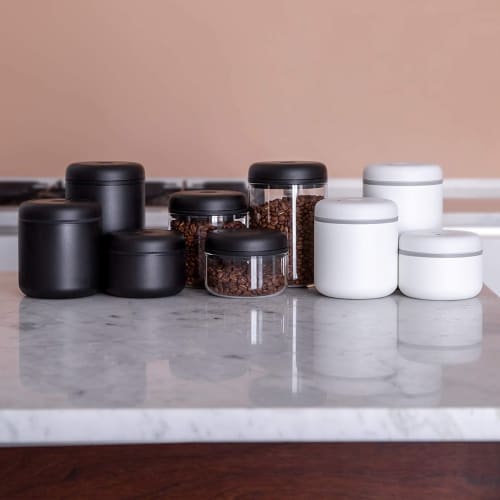 Official Fellow Atmos Vacuum Canister, Coffee and Food Storage Container, Stylish Interior Container (Black, 0.7L)