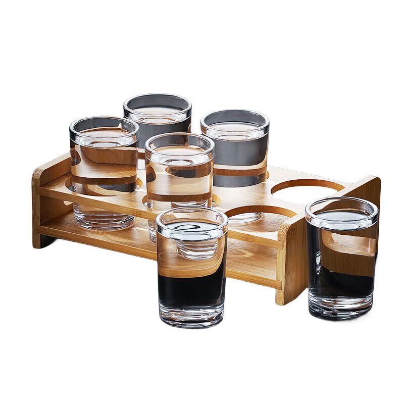 Glass Baijiu Shot Glasses Set with Holder