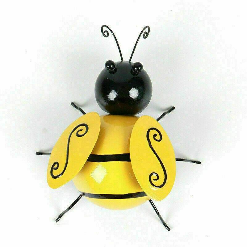 Creative 4PCS/SET Metal Art Bumble Bee Decorative Backyard Garden Accent Wall Ornament Home Outdoor Garden Decoration Supplies