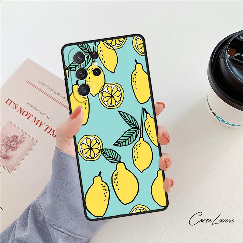 Tropical Summer Fruit Lemon phone case For Samsung Galaxy S24 S25 S23 S22 Ultra Note 10 20 Plus S20 S21 FE Cover