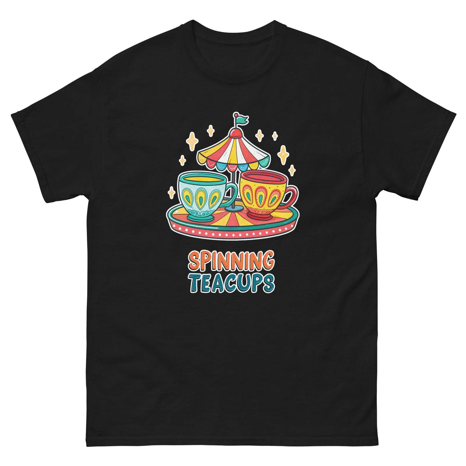 Spinning Tea Cups Carnival Fair Amusement Park T-Shirt M