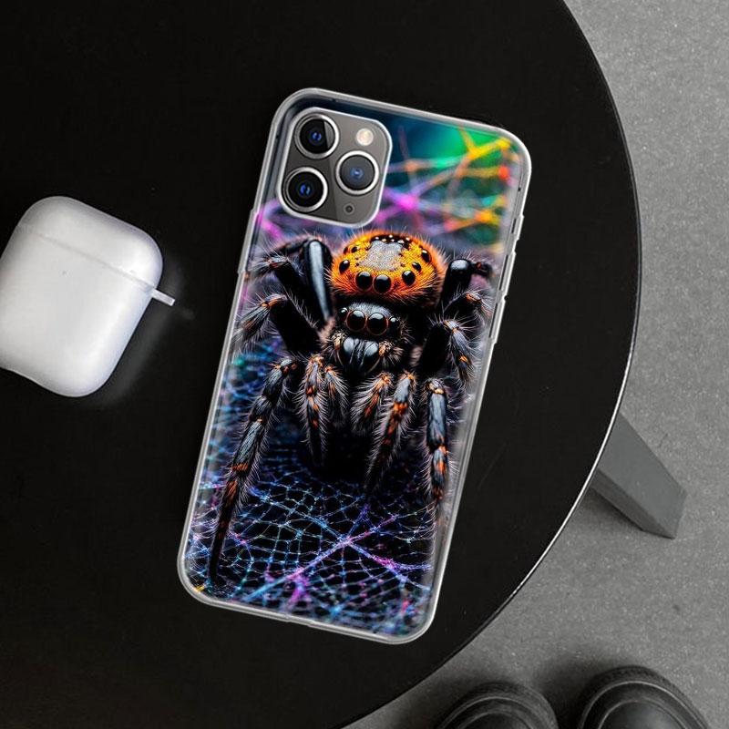 Black Widow Spider Insect Phone Case Cover for iPhone 11 12 13 Mini 14 15 Plus 16 Pro Max 17 Air 7 8 + SE Art Customized Fundas