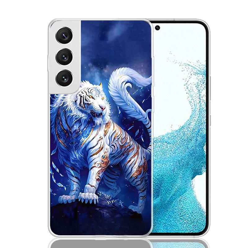 Ferocious Tiger Animal Phone Case For Samsung Galaxy S25 S24 S23 S22 S21 FE S20 Ultra S10 Plus Art Customized Coque Capa S24 S23