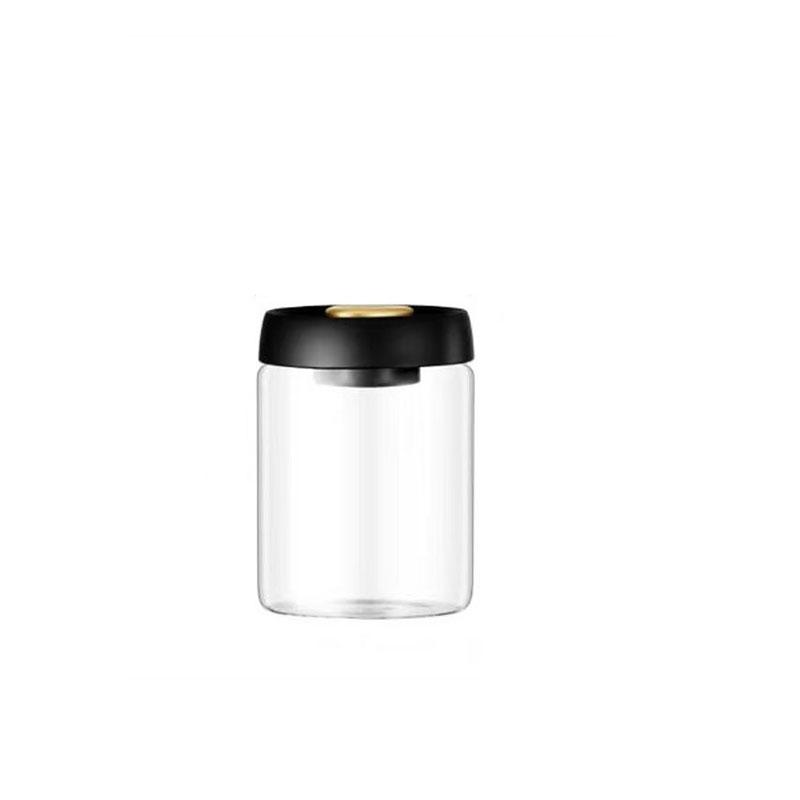 1PC/Coffee Bean Storage Container, Vacuum Glass Jar with Airtight Lid,Borosilicate Glass Coffee Canister Container for Coffee Be
