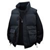 New large size fattened loose vest jacket men's sleeveless sports cold-proof tooling cotton vest