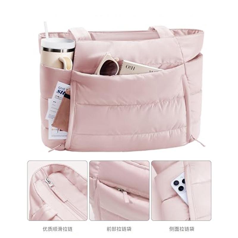 Large-capacity Tote Bag Quilted Multi-layer Shoulder Bag Lightweight Fluffy and Portable Handbag