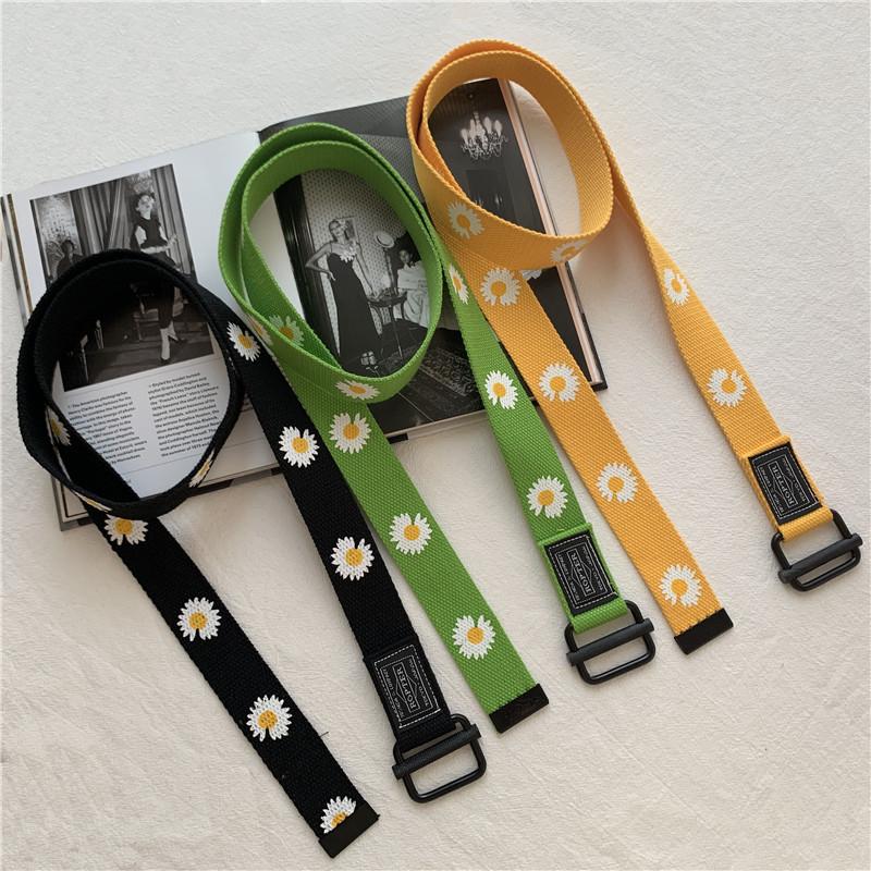 Daisy Belt Men'S And Women'S Non-Porous Canvas Adjustable Belt With Jeans Trend