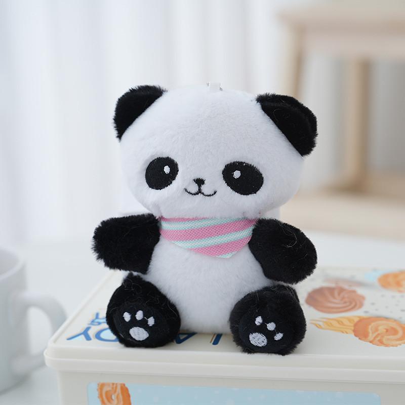 Charming Panda Plush Keychain Doll Fluffy Backpack Ornament Gift Idea
