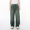 Men's Clothing | Autumn, American Simple Basic Straight Loose White Washed Denim Trousers Casual