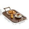 Rectangular Wood Tray with Handles | Rounded Corner Design, Versatile, Serving Handles,