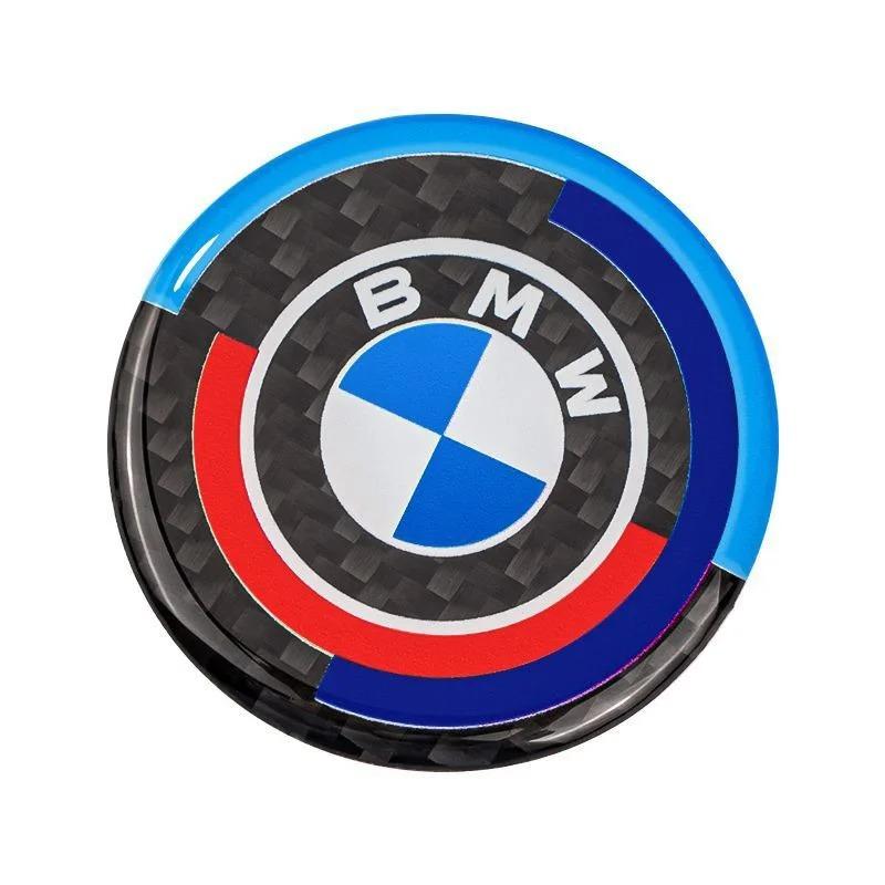 4.5CM 4.8CM Carbon Fibre Car Center Console Knob Stickers Decoration Accessories For BMW 1 2 3 4 5 6 Series GT Z4 X3 X4 X5 X6 X7 bzvm78