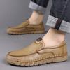 Spring Summer New Leather Shoes for Men Solid Color Fashion Soft Sole Driving Shoes Man Korean Antiskid Low Top Loafers Malee