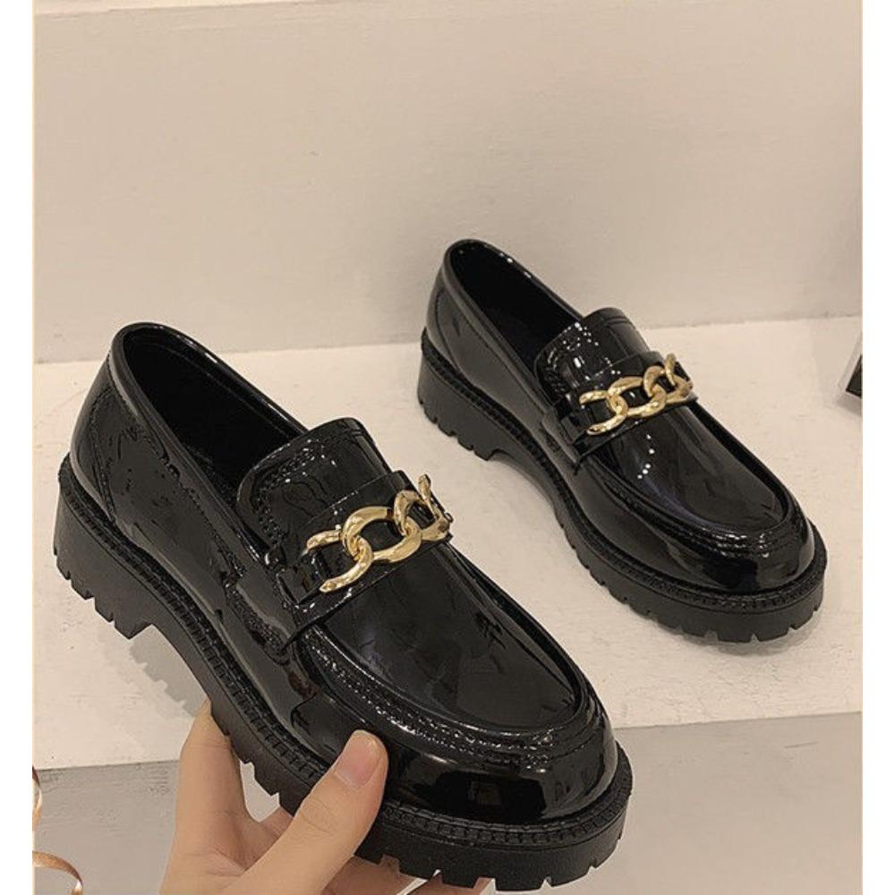 2025 Summer Korean College Slip-On Loafers Women's Flat Lazy Shoes JK Leather Stylish Casual Shoes