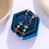 Dopamine Geometric Zircon Tassel Earrings: Colorful, Light Luxury, Fashionable.