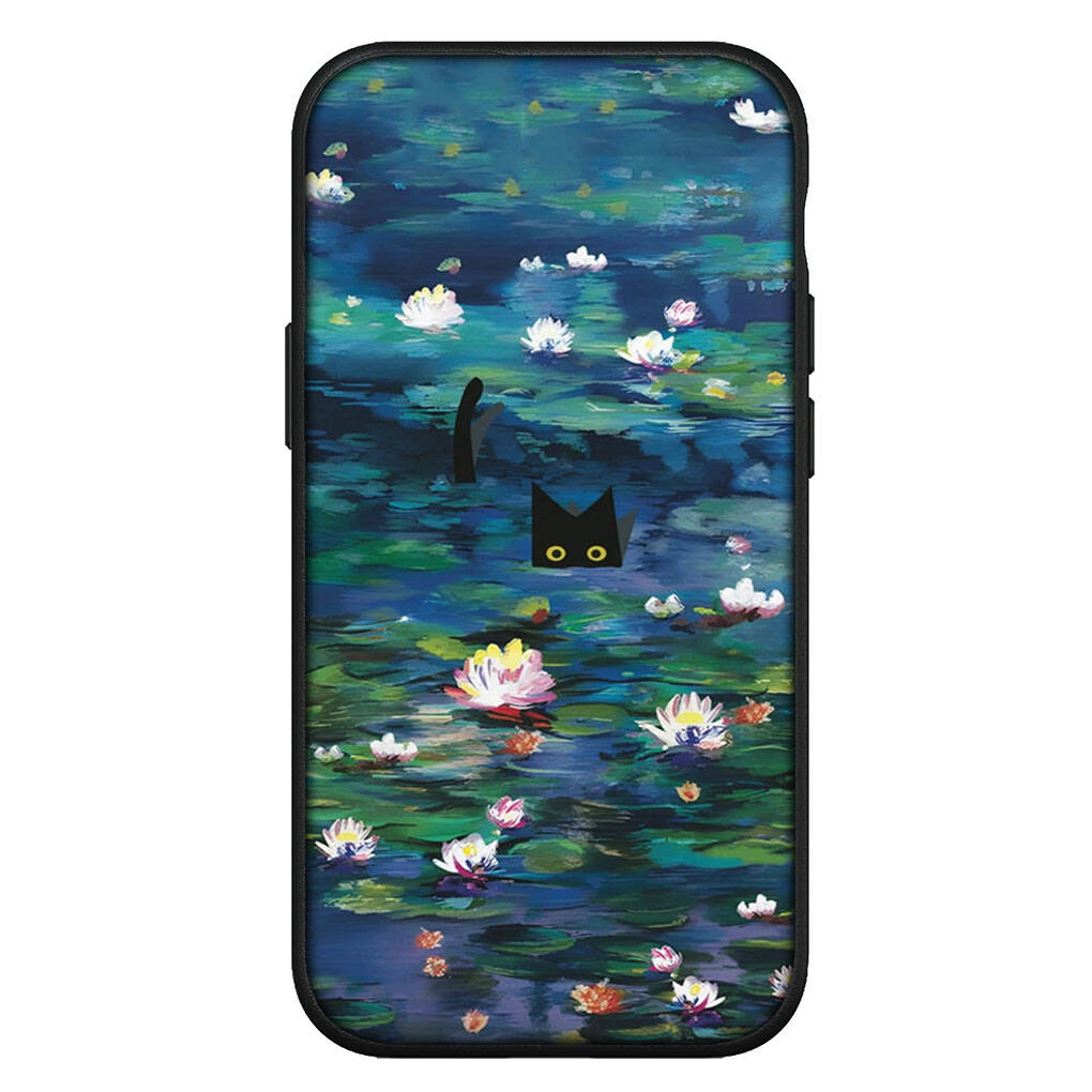 Cover for iPhone 17 16 15 Xiaomi Poco Redmi Note 14 13 12 11 Pro Max Samsung Galaxy S25 S24 S23 OPPO Huawei Art Claude Monet Waterlily Cat Phone Case