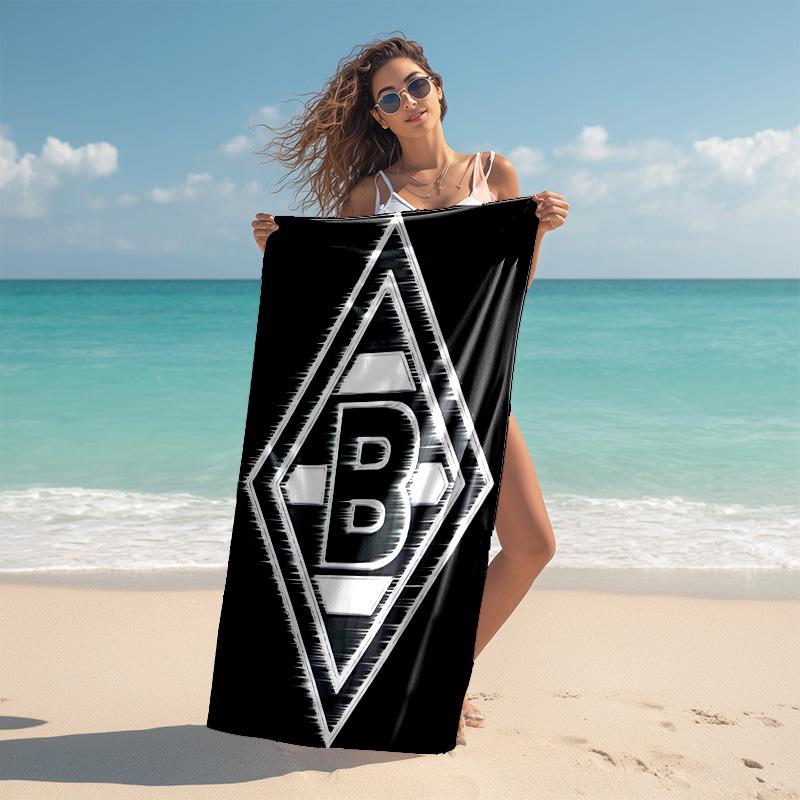 Beweis Strandtuch mit Borussia Mönchengladbach Logo Muster - weich, saugfähig, schnelltrocknend, maschinenwaschbar - perfekt zum Schwimmen, Camping, Baden
