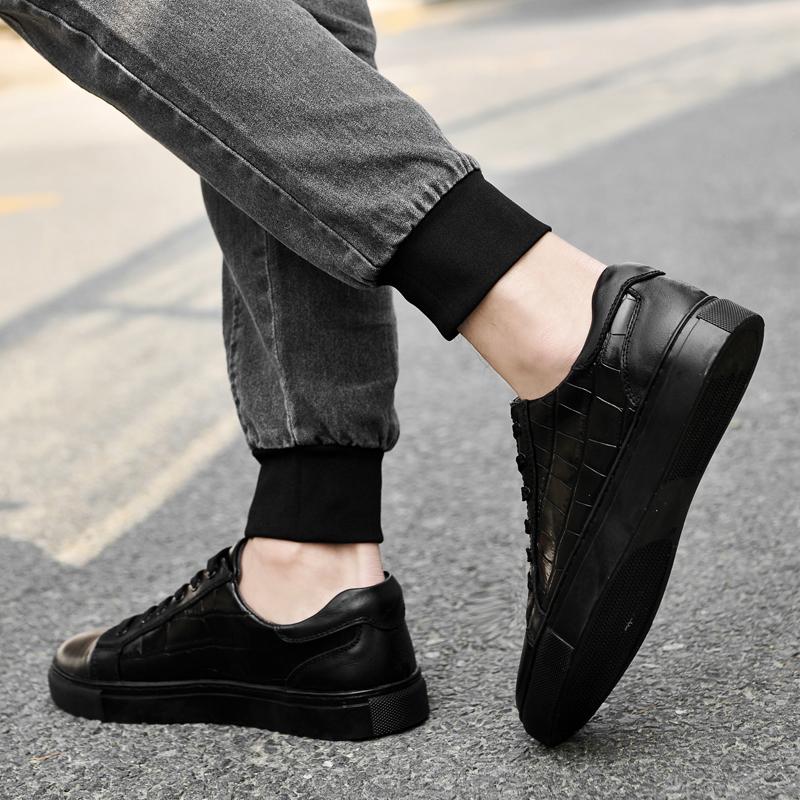 Echtschuhe Herren Schnürschuhe Frühling Herbst Flats Outdoor Herren Freizeitschuhe Weiches Rindsleder Herrenschuhe Herren weiße Schuhe