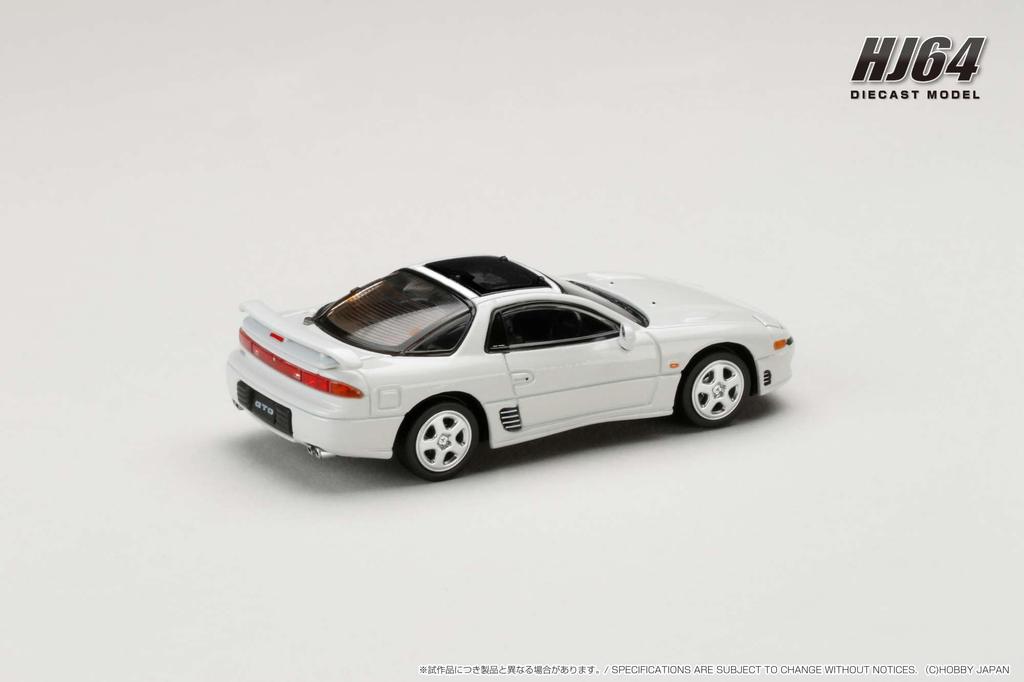 HJ64 Scale Mitsubishi GTO Twinturbo Glass Top Misty White Pearl Finished Model HJ643065W 1/64