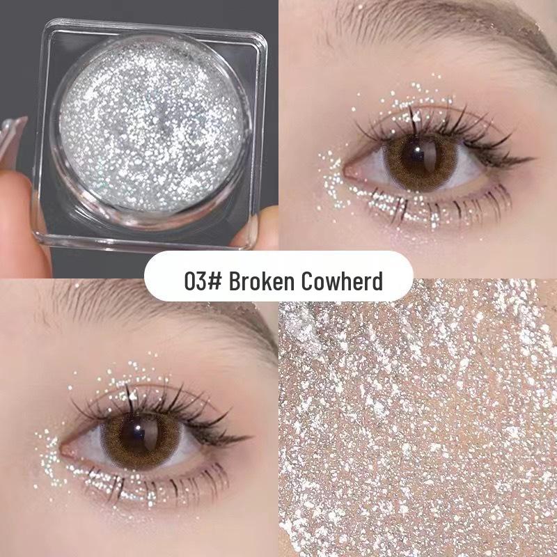 

Крем-тени для век Wodwod с липкими блестками и перламутровым эффектом - Осветляющий гель с эффектом дробленого бриллианта, Стойкий моноцвет. 5g