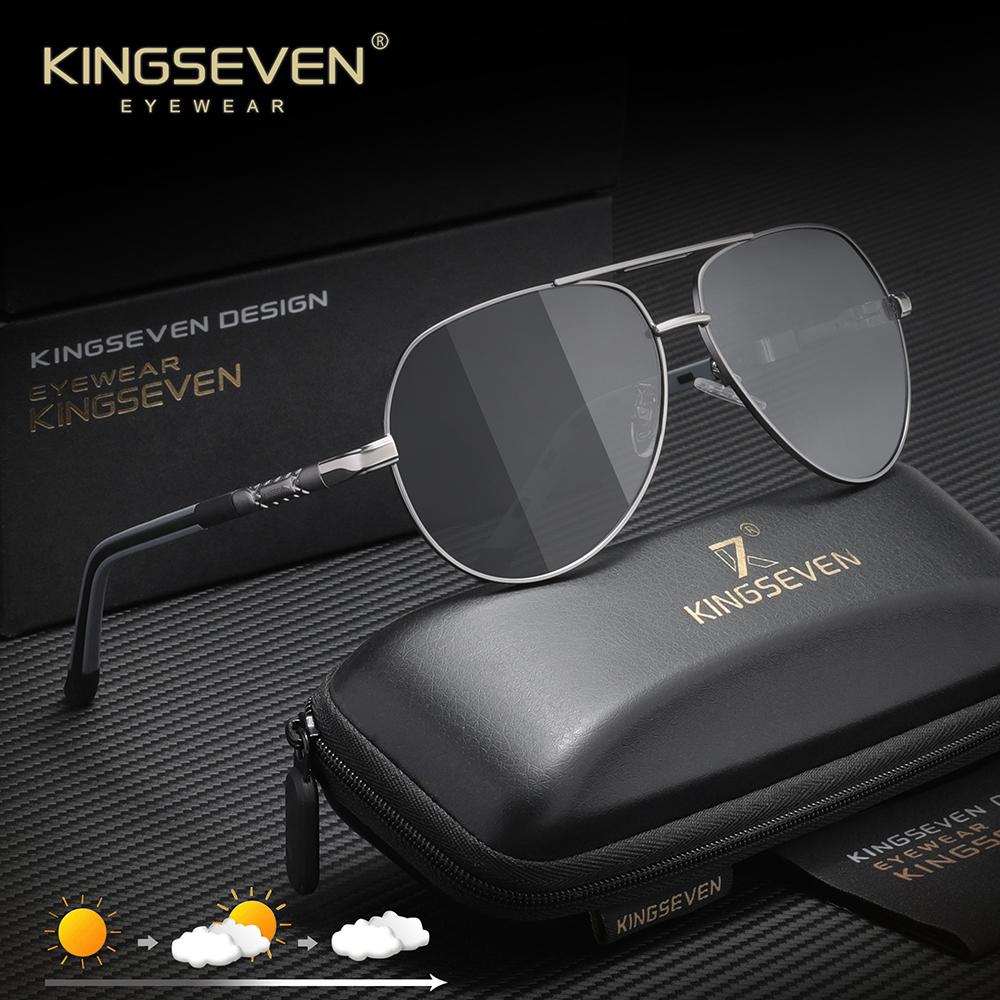 

KINGSEVEN Классические очки-авиаторы Мужские Женские Модные Винтажные для Отдыха на Открытом Воздухе Антибликовые Поляризованные UV400 Летние Мужские Очки серый