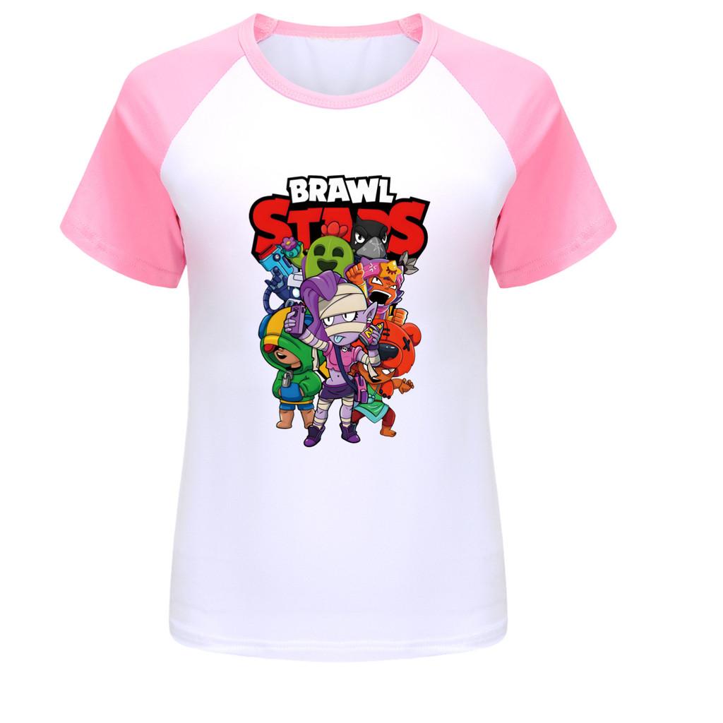 4094 חולצת טריקו ראגלן מודפסת Brawl Stars לבנים ובנות