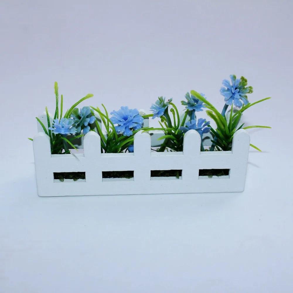 1:12er Maßstab Puppenhaus Simulierte Blumenhecke Lebensecht Künstliche Dekoration Garten Miniatur Topfpflanzen Rollenspiel