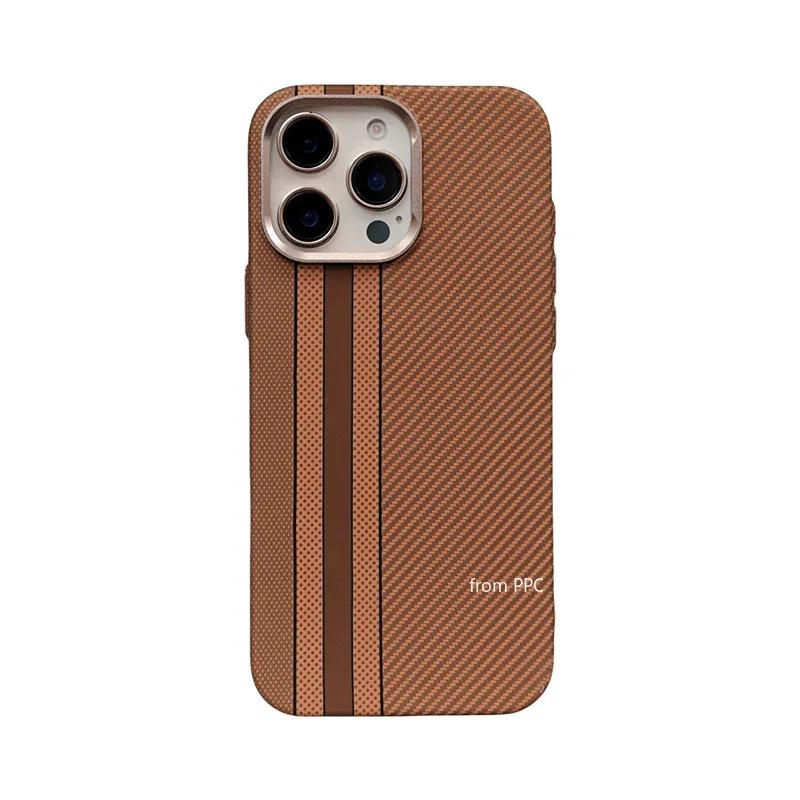 

Carbon Relief MagSafe Cover Case for iPhone 15 16 Pro Max Wireless Charging Magnetic Phone Shell Alloy Camera Ring Hard PC Funda iPhone 16 Pro Max