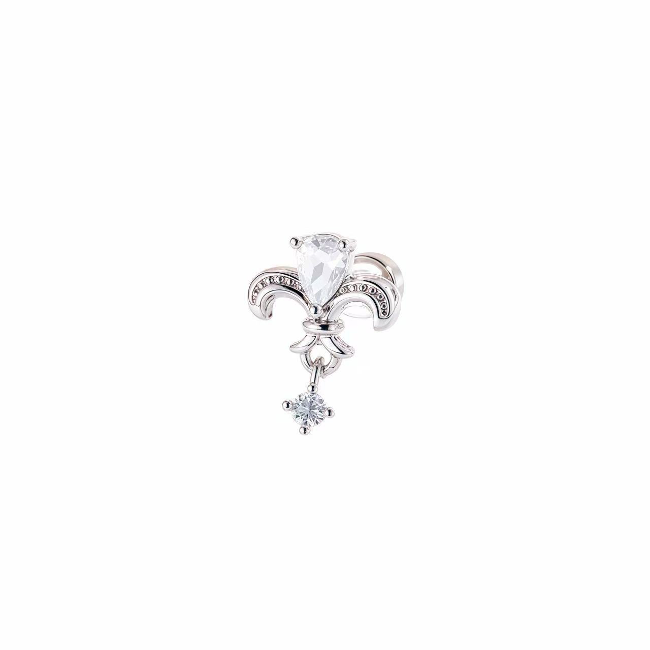 Micro-inlaid zircon iris earbone stud fashion exquisite versatile lady sweet temperament exquisite versatile screw