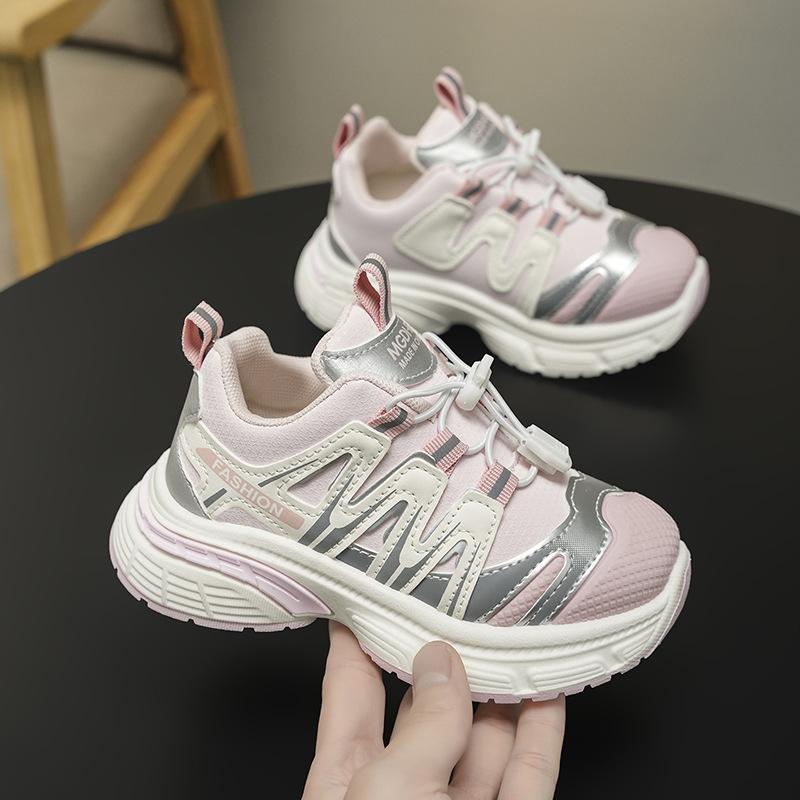 

Children s sports shoes 2025 autumn basketball shoes popular outdoor hiking shoes breathable boys and girls running shoes deodorant slip 37 розовый