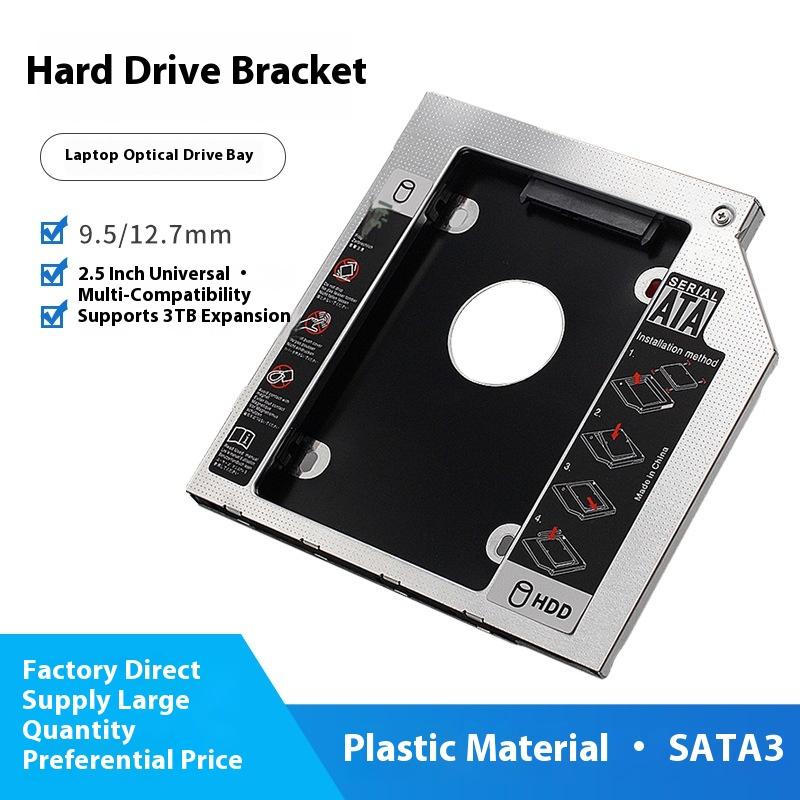 1 Set 2.5" Ssd Cd Dvd a Custodia Alloggiamento per Hdd Cd-Rom Odd Optibay Plastica Alluminio Universale 9.5/12.7Mm Sata 3.0 Caddy per Secondo Hdd