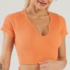 In Stock Fashion Seamless Knitting Thread Sexy Sports U Collar Vest Pants Yoga Clothes Fitness Suit