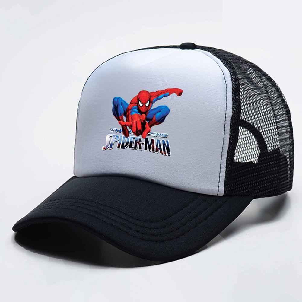 Gorra Infantil con Visera Hilo de Malla Dibujo de Araña Impreso Transpirable Sombrero de Sol