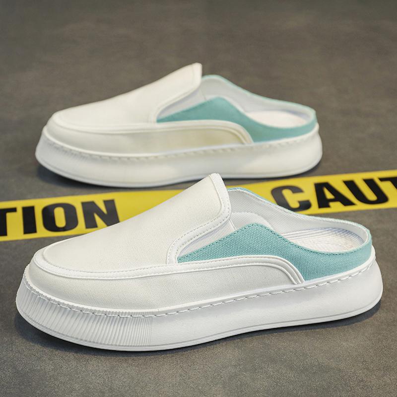 

Модные повседневные кроссовки на платформе, спортивная обувь для мужчин, мужские тапочки, тканевые парусиновые вентилируемые износостойкие мокасины с круглым носком, новые 44