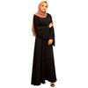 Modisches Muslimisches Kleid mit Langen Ärmeln Einfarbig Elegante Modest Wear Kleidung für Damen Schnürung Türkei Kaftan Eid Roben