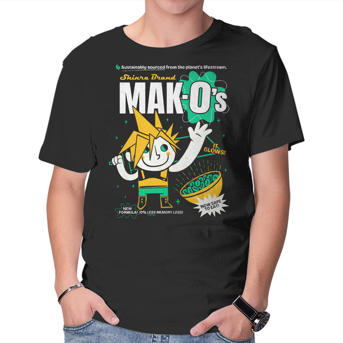 Unisex Crew Neck T-Shirt Mak-O s Cereal Graphic Short Sleeve Casual Tee XS