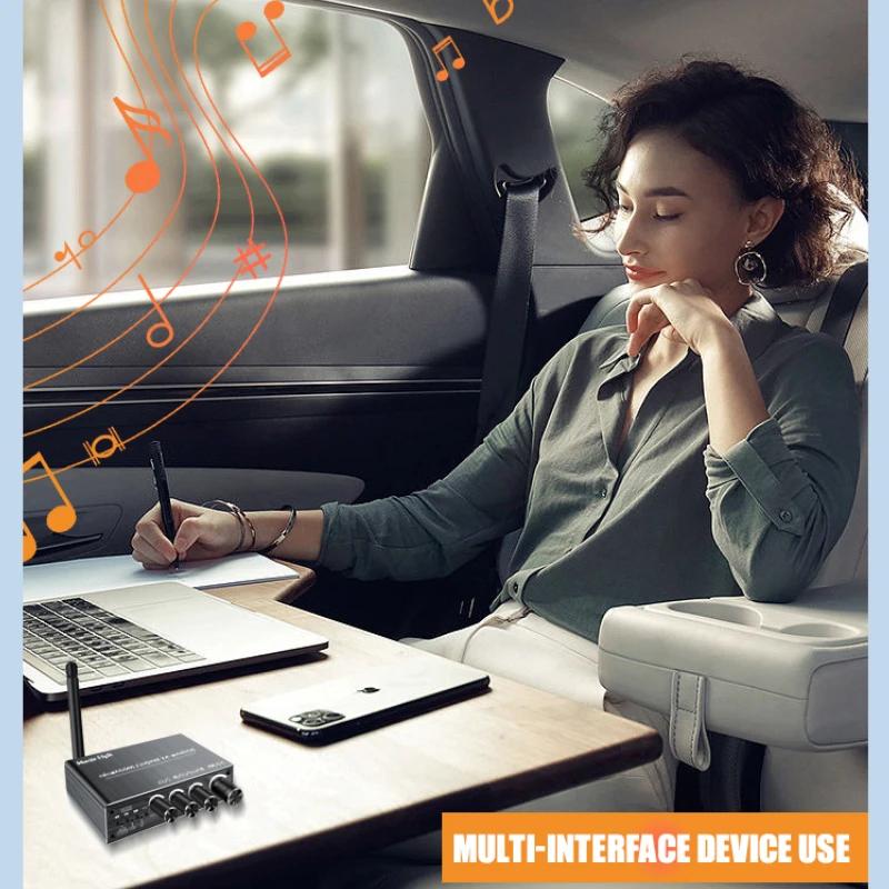 Bluetooth 6.0 Audio-Empfänger Stereo Low Latency Drahtlos-Adapter Koaxial-Wandler USB U-Disk Wiedergabe 6,5MM Mikrofon für TV PC