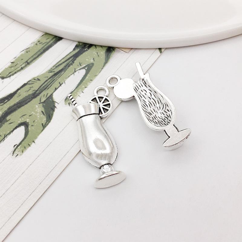 Red Wine Wheat Ear Pendant for DIY Tibetan Silver Jewelry: Earrings, Bracelet, Necklace