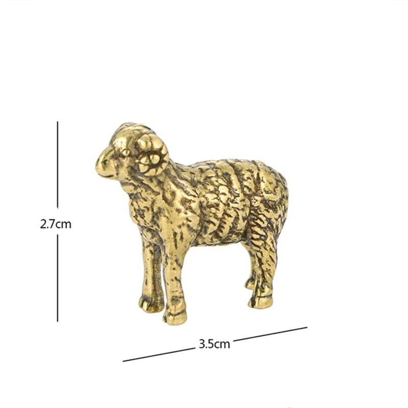 

Твердые латунные фигурки овец, миниатюры, домашний декор, настольные украшения, чайные украшения для домашних животных, антикварные поделки, забавные детские подарки