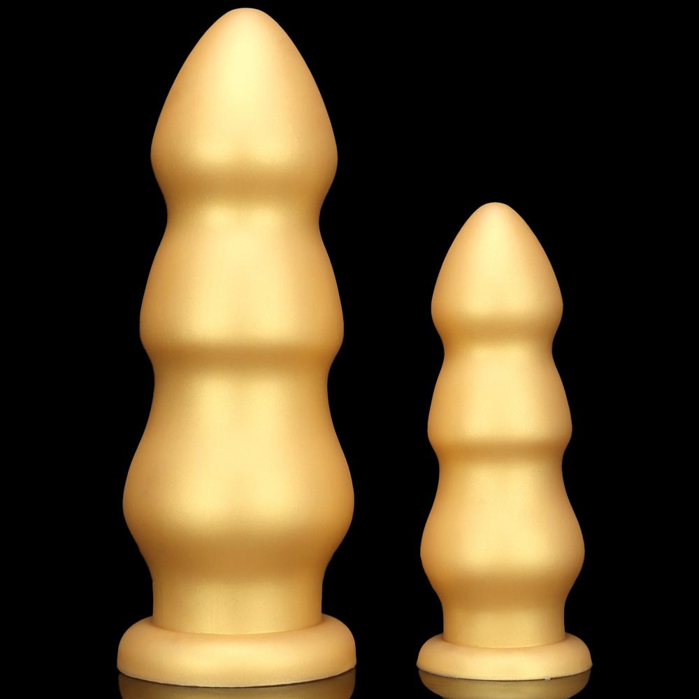 Gode géant en silicone doré avec ventouse, plug anal, jouet sexuel pour fisting, sangle sur pénis, bite réaliste BDSM, convient aux deux