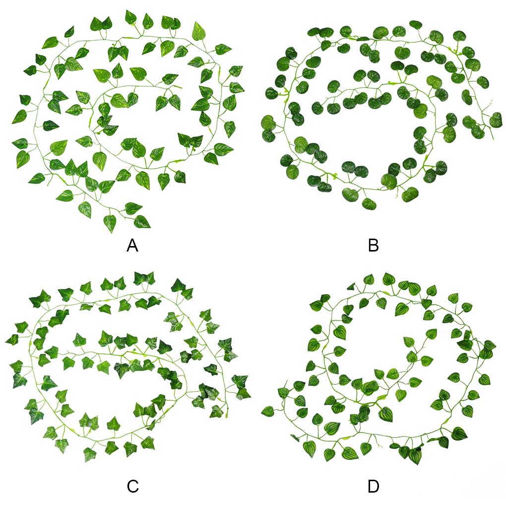 Artificial Vines Leaf Plants Wall Decoration Leaves Ornament Decorative Layout Props for Patio Hallway Wedding Party