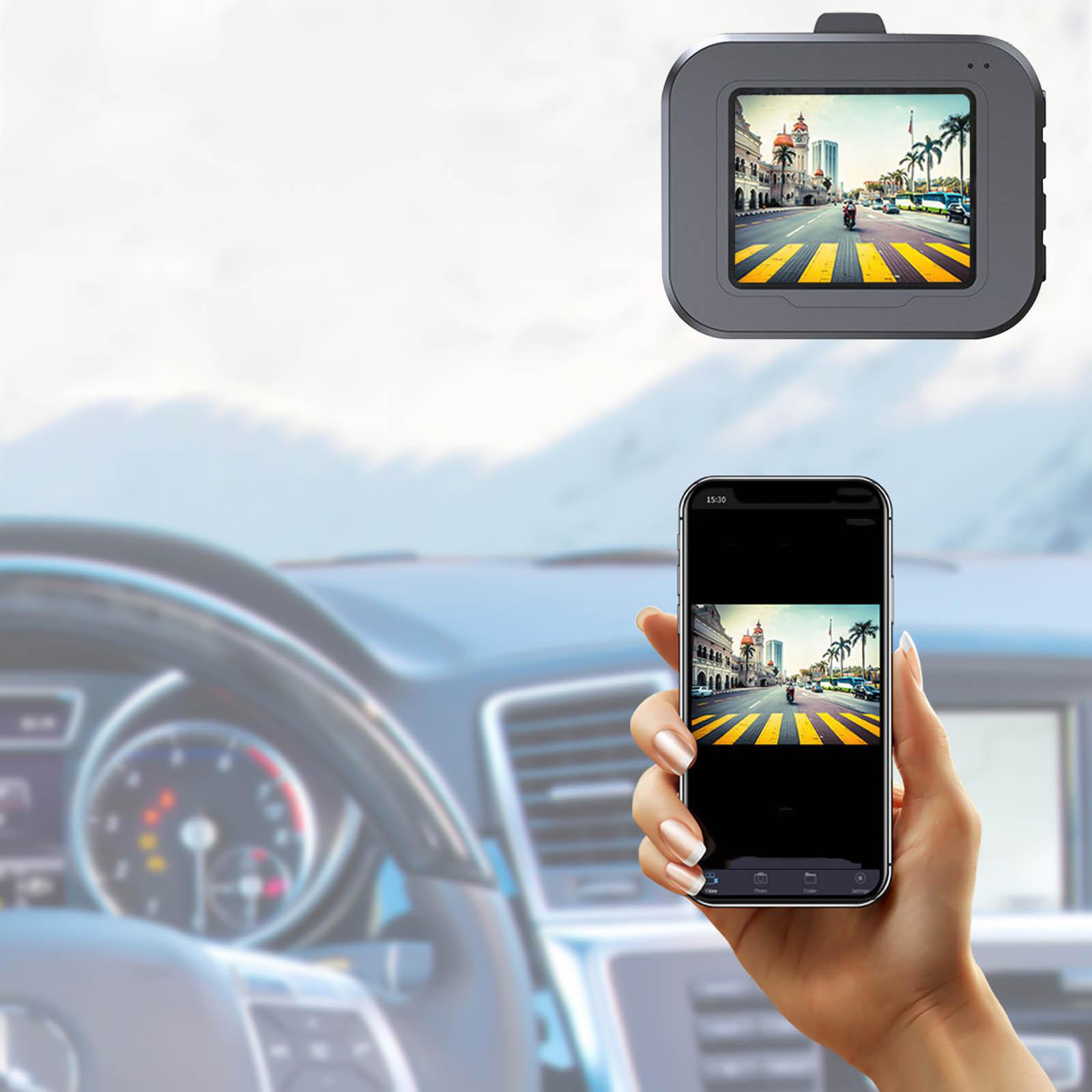 

Передня та задня подвійна відеореєстратор 2-дюймова камера приладової панелі Full HD 170° ширококутна камера резервного копіювання з нічним баченням, циклічним записом, детектором руху One Size чорний