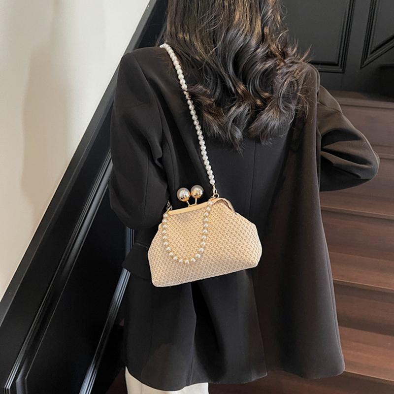 Summer Woven Straw Tote Bag Casual Beach Vacation Women Shoulder Bags Large Capacity Female Handbag KTB