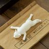 Biała Porcelanowa Kot Herbatka Zwierzątko Ręcznie Robiona Ceramiczna Mała Ozdoba Bonsai Urocza Figurka Zwierzęca Dekoracja Doniczki Biurowej Meble