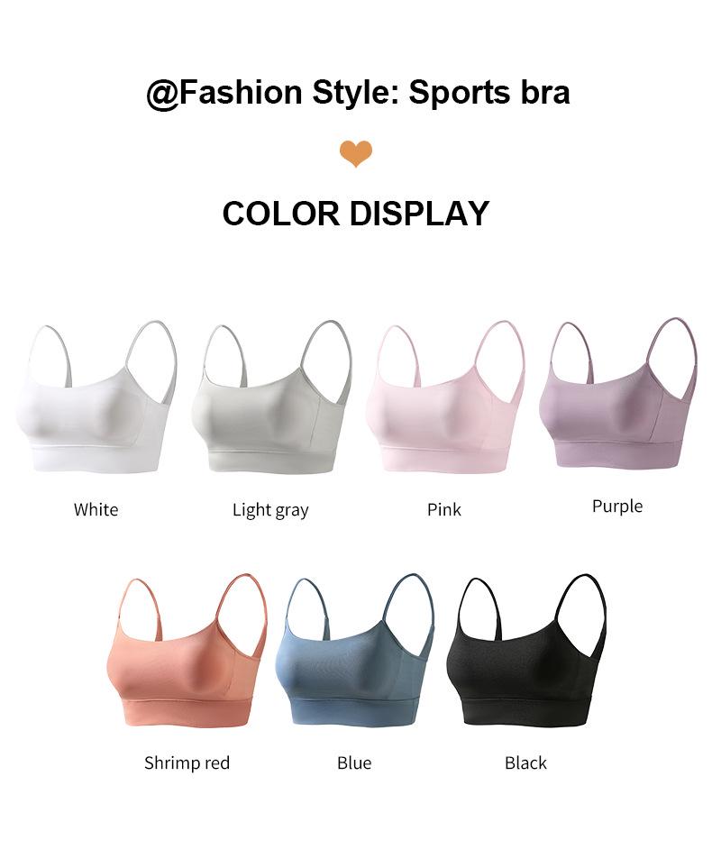 Women's Shockproof Strappy Sports Bra - Push-Up, Anti-Sagging, Backless, Running & Fitness Vest with Integrated Cup