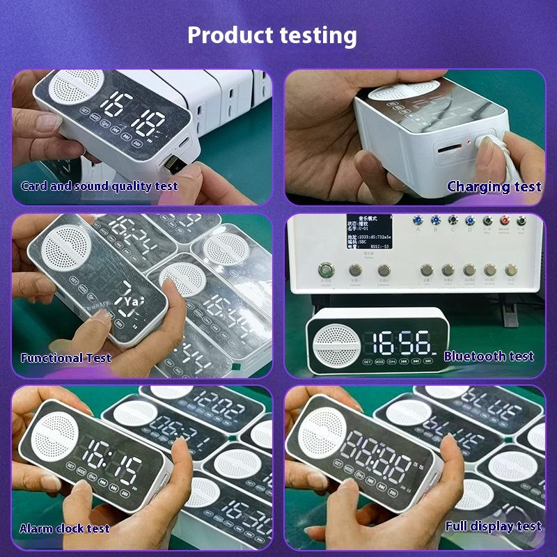 Wireless Bluetooth Speaker Clock Alarm Clock Audio Smart Voice Speaker Student Home Outdoor Radio