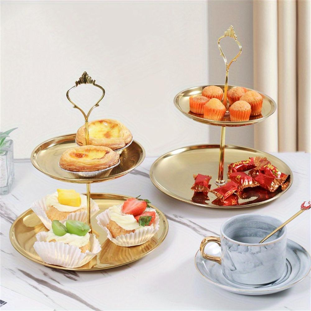 1pc Stainless steel multi-layer cake dessert table snack display stand fruit tray dessert table display stand snack rack double-