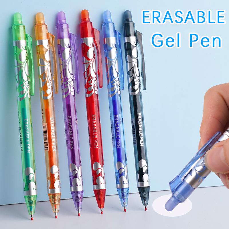 0.5mm Erasable Gel Pens Set 6colors Refill Rod Magic Ink Erasable Pen Washable Handle Office Writing Student School Stationery