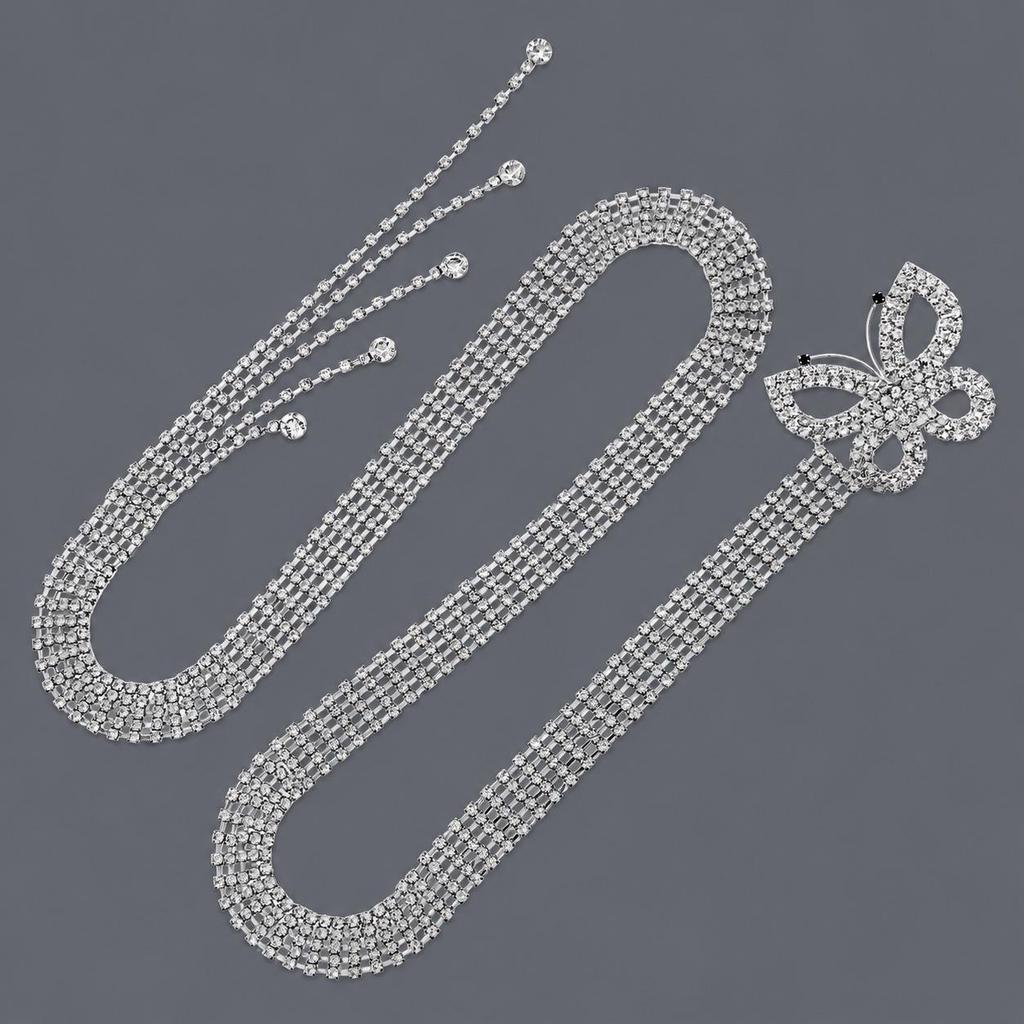 Elegant Silver Rhinestone Wedding Belt – Versatile High-End Dress Accessory for Fashion Shows and Performances