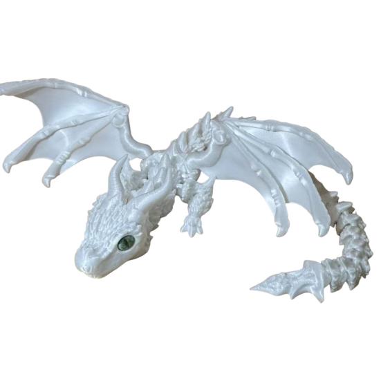 3D Printed Winged Dragon Articulated Dragon Fidget Toy with Horns Dragon Model with Flexible