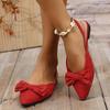 Fashion Sweet Bowknot Daily Shoes for Ladies Pointed Toe White Sandals Women 2025 Summer Comfortable Low Heels Shoes Women Flat Sandals